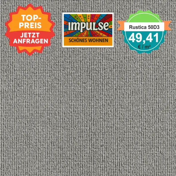 Vorwerk Rustica 50D3 granit Teppichboden – Draufsicht quadratisch